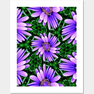 Cute Purple Aster Pattern Posters and Art